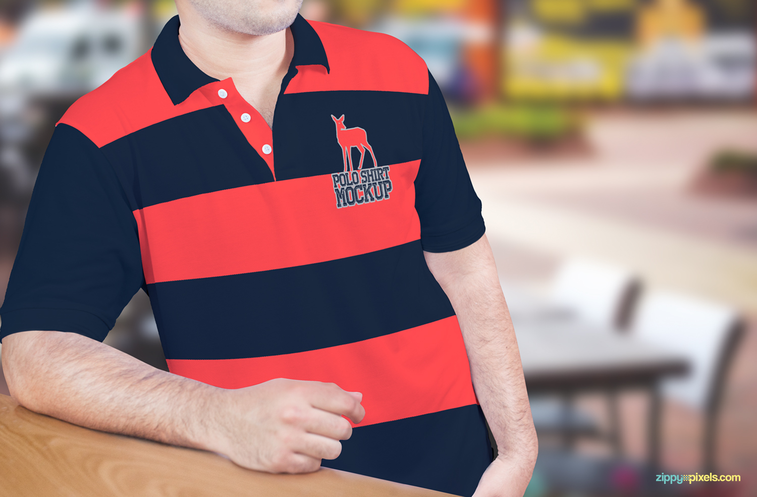 A free nice and simply polo shirt mockup