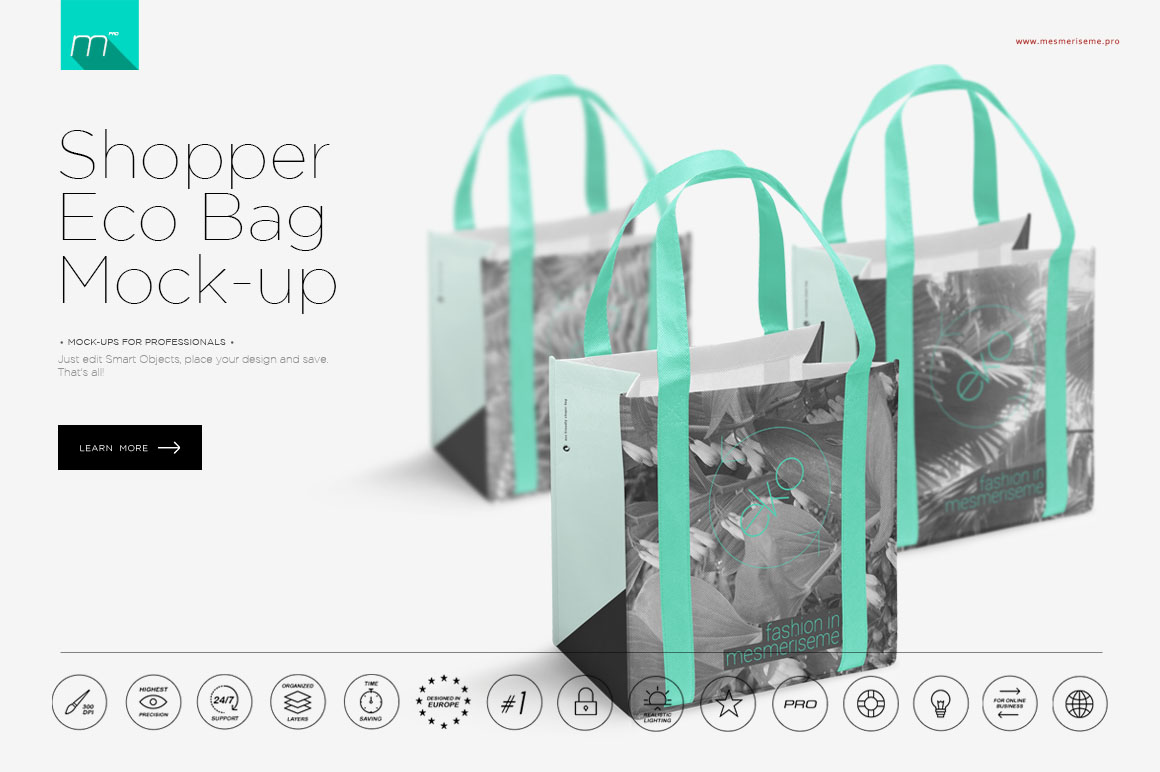 Eco shopping bags mockup