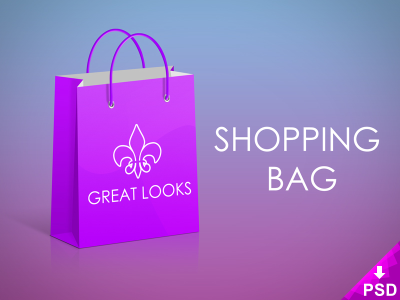 Free pink shopping bag mockup