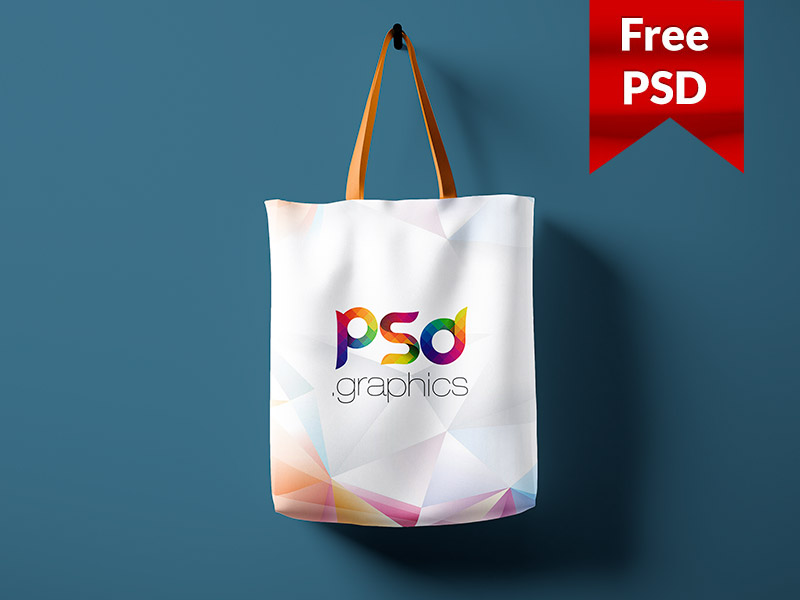 Free hanging tote bag mockup