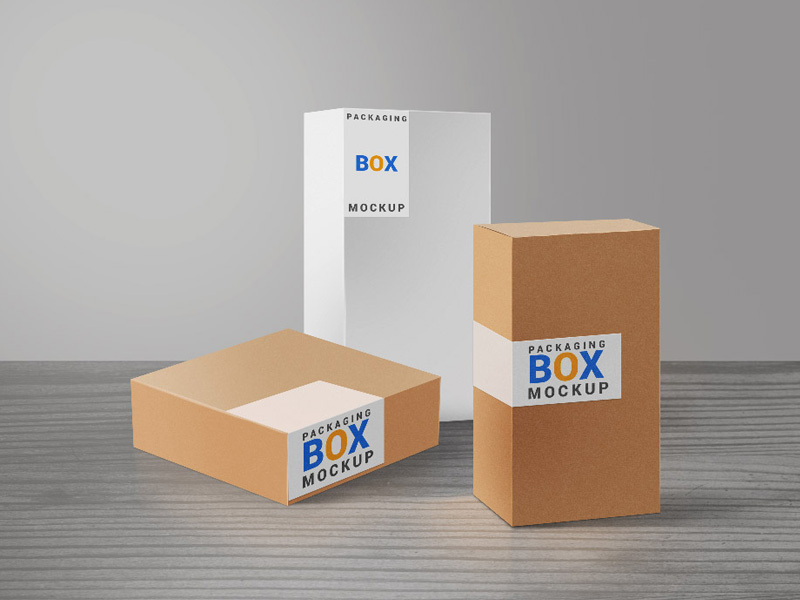 A free product packaging boxes mockup