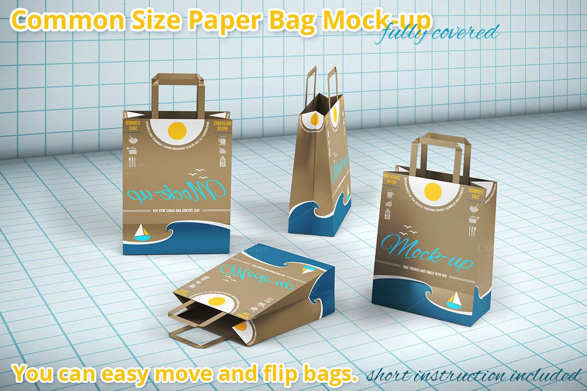 Paper bags mockup set