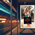 A bus shelter billboard mockup templates cover