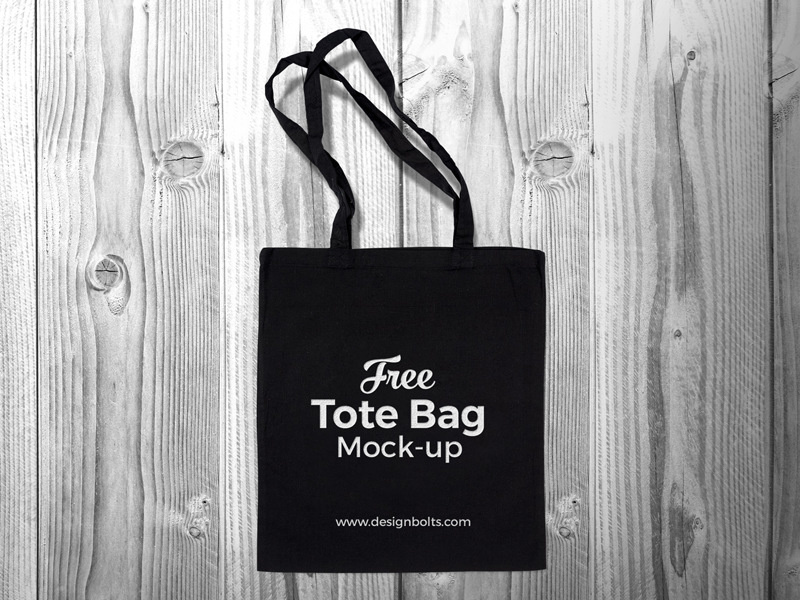 Free black tote bag mockup