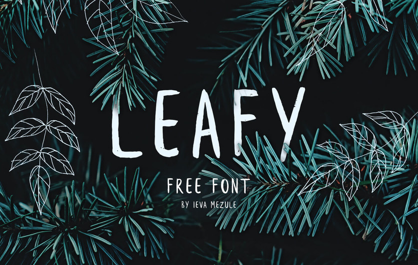 A free leaf nature font