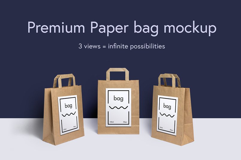 Paper bag mockup set