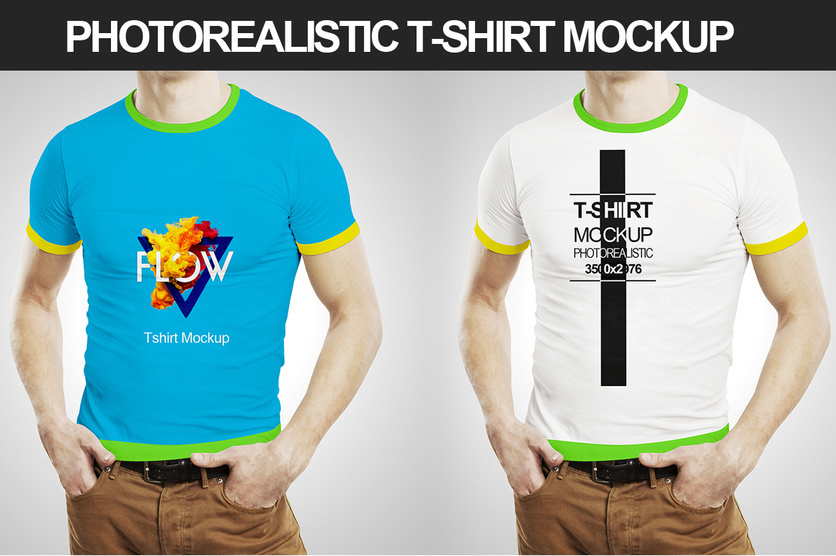 photorealistic 2 t-shirt mockup PSD 45 Best shirt Decolore.Net T Templates    Mockup