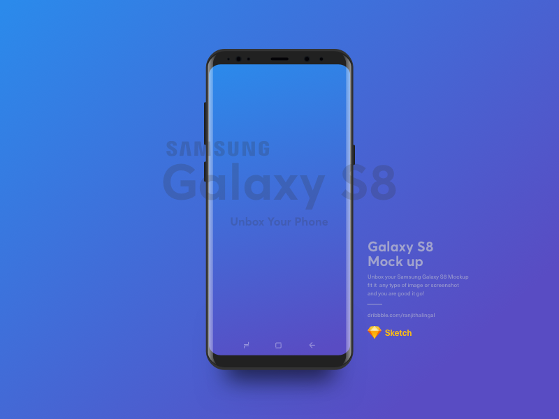 Samsung S8 Mockup Free (Sketch)