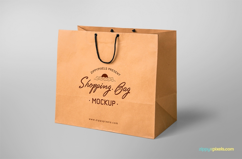 Free paper shopping bag mockup