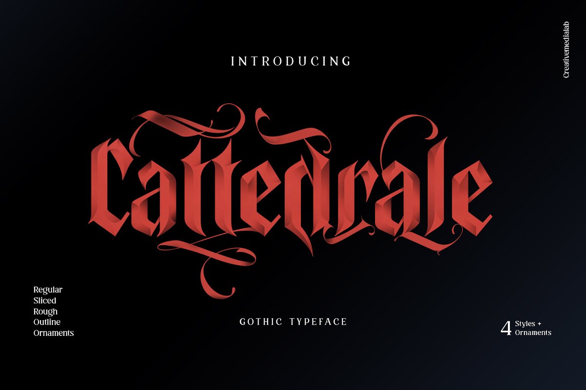 A black gothic typeface for tattoo design