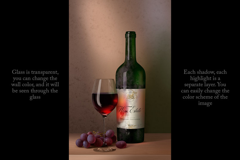 Aged wine mockup