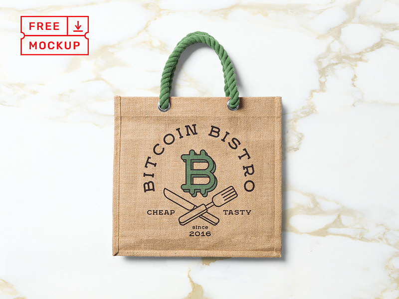 Free fabrik tote bag mockup