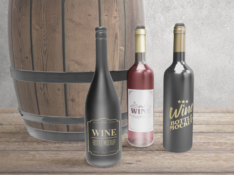 A free wine bottles mockup