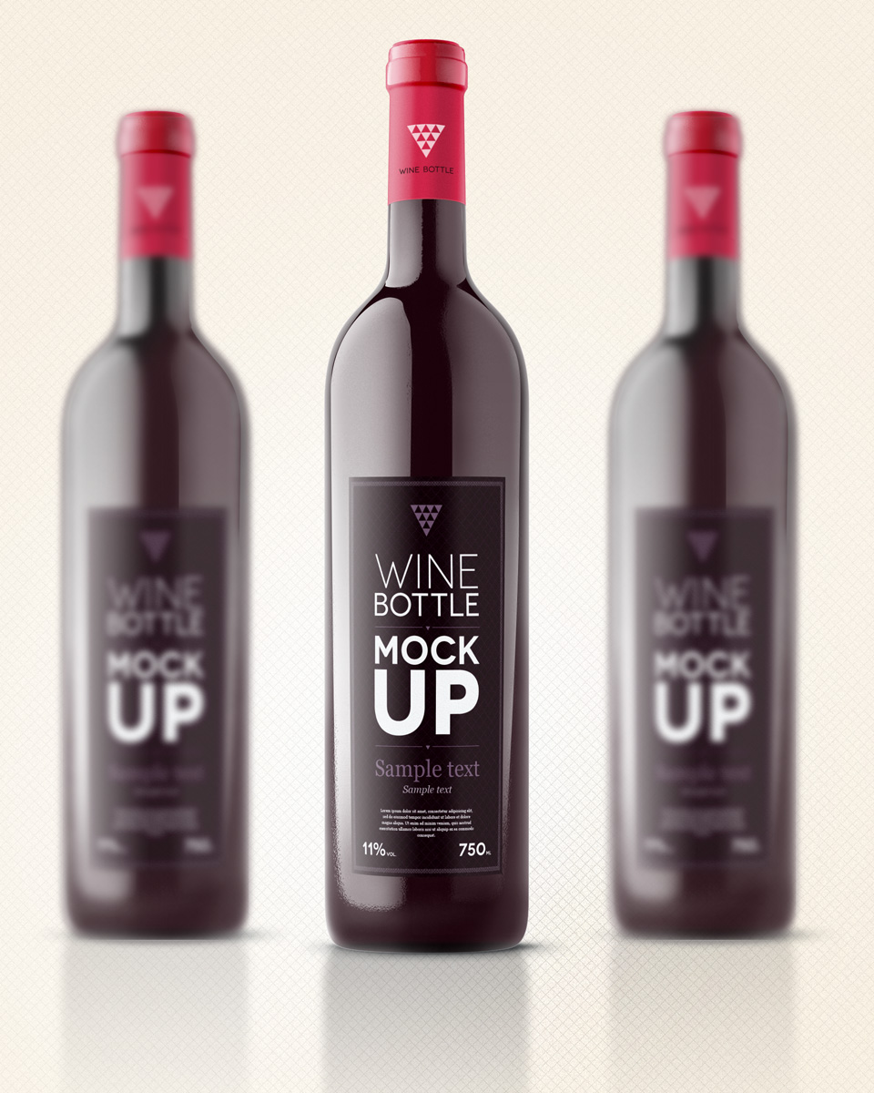 A free wine bottle mockup template