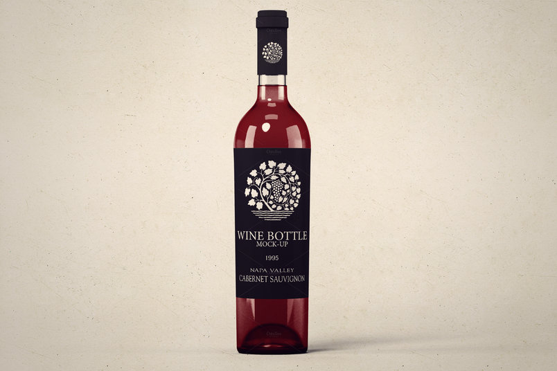 A wine bottle mockup