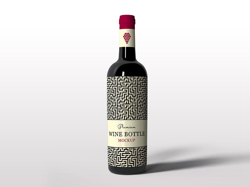 A free wine bottle mockup template