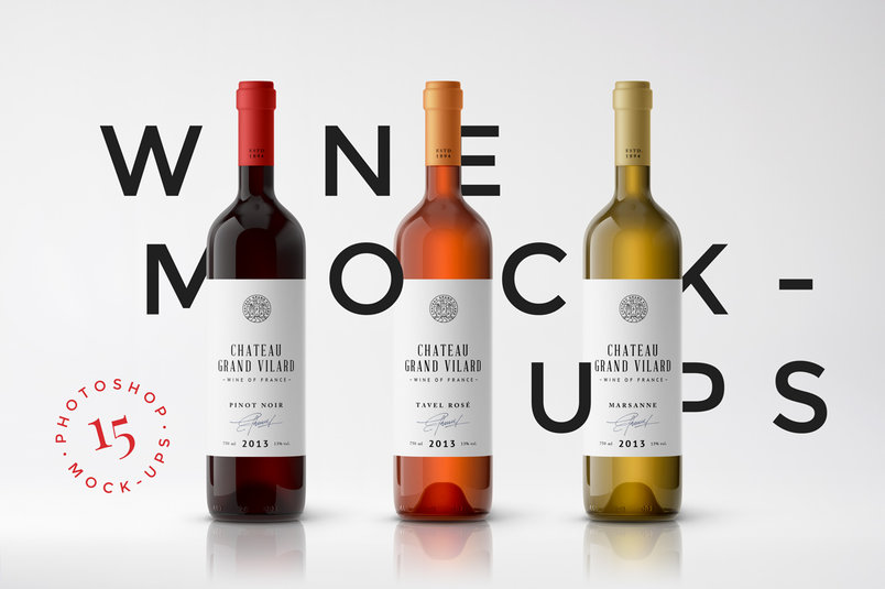 A wine packaging mockup templates
