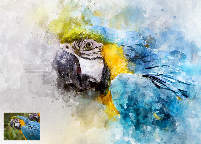 19 Artistic Watercolor & Sketch Painting Effect Photoshop Actions | Decolore.net