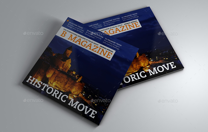 A square magazine mockup set