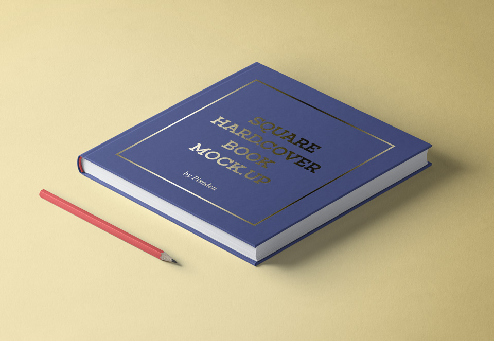 A free hardcover square book mockup