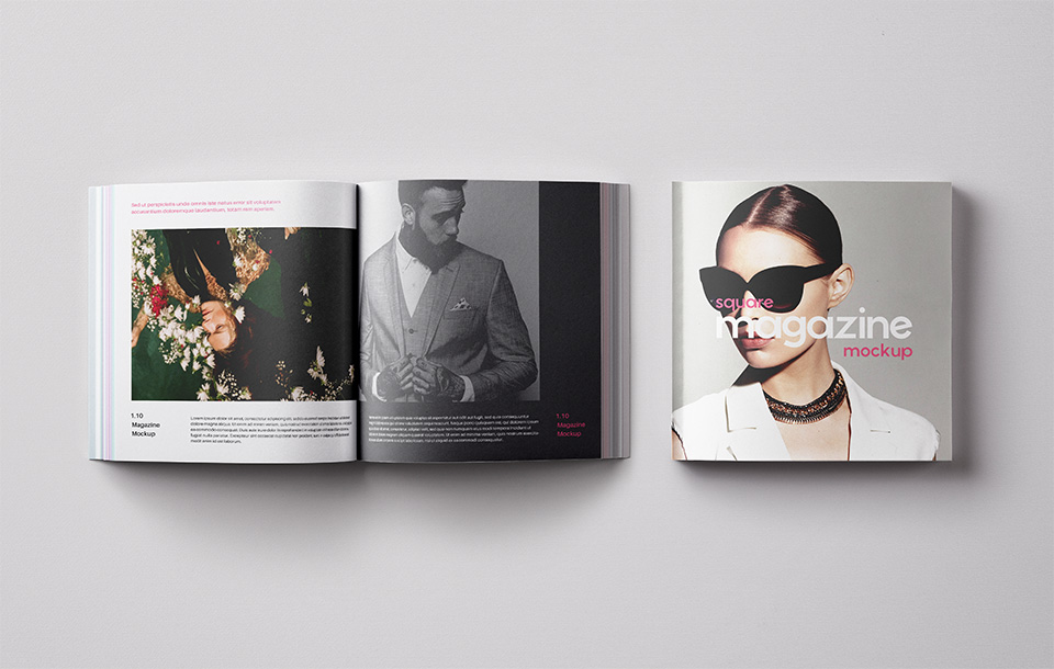 A free square magazine mockup templates