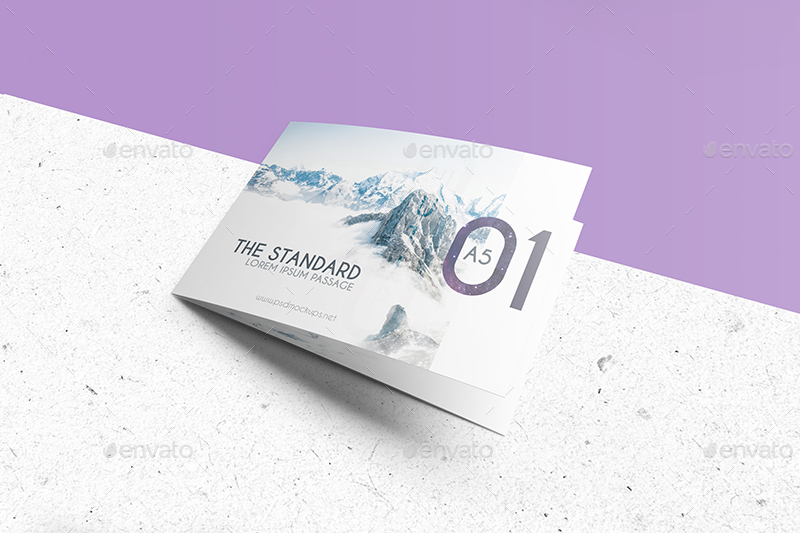 Landscape tri-fold brochure mockup templates