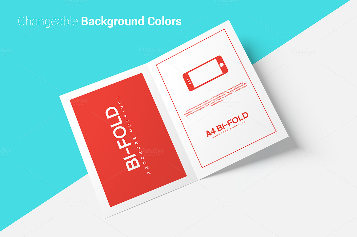 A4 bifold brochure mockup template