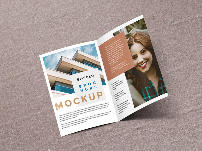 Free bifold brochure mockup template