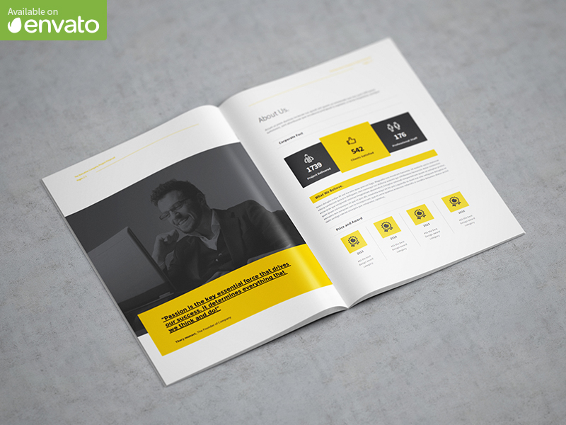 Open brochure catalog mockup template