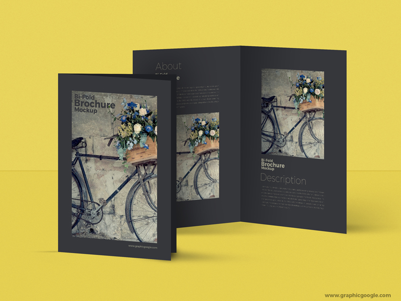 Free photoshop bi-fold brochure template