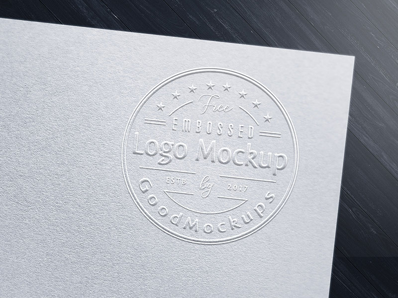 Free paper embossed logo mockup