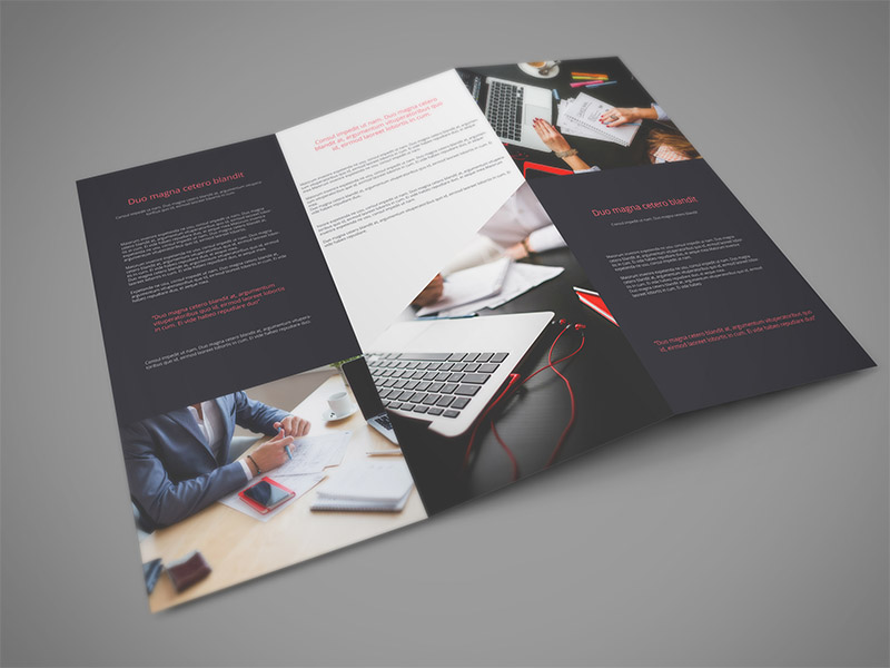 Trifold photoshop brochure mockup template