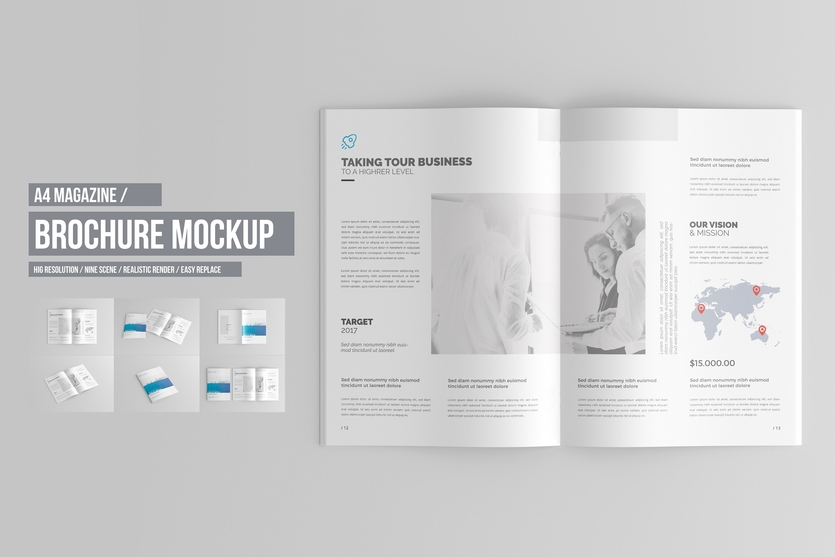 A4 magazine brochure mockup template