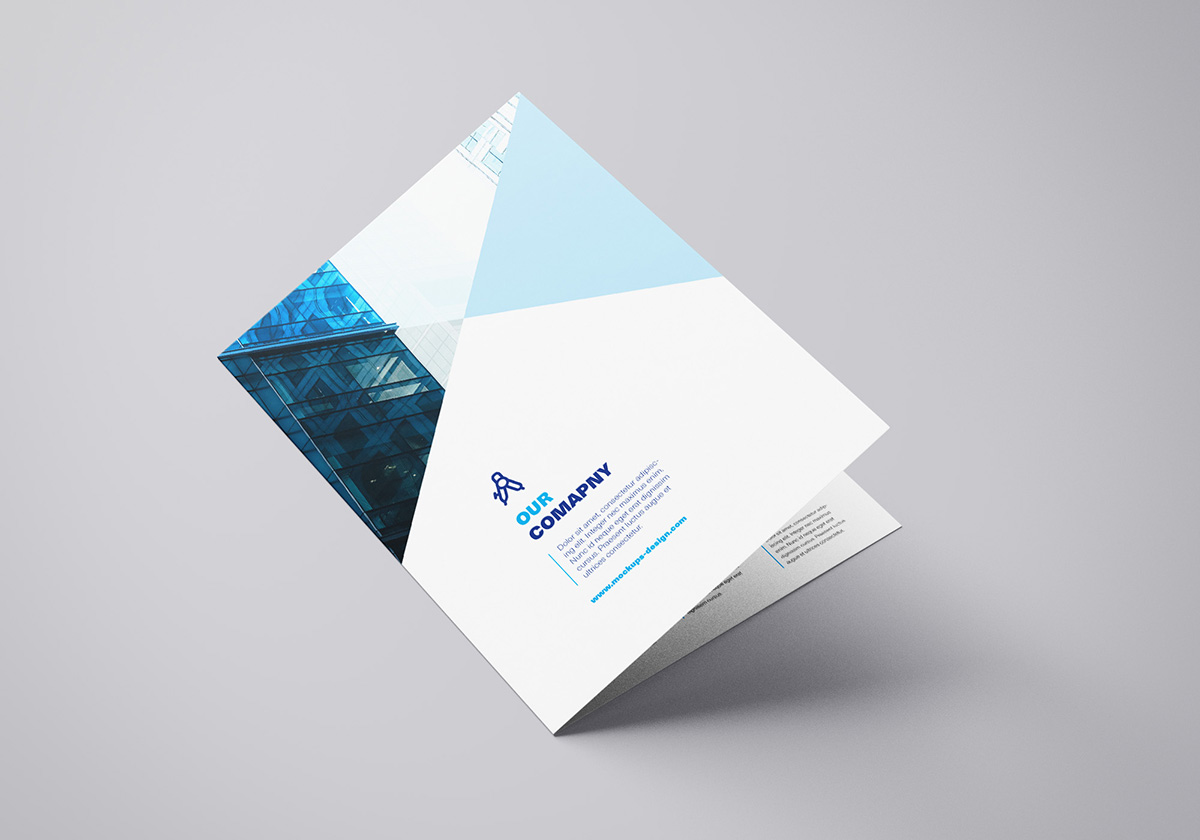 Free elegant a4 bifold brochure mockup