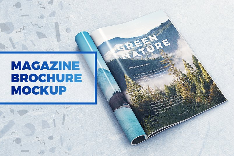 Magazine brochure mockup templates