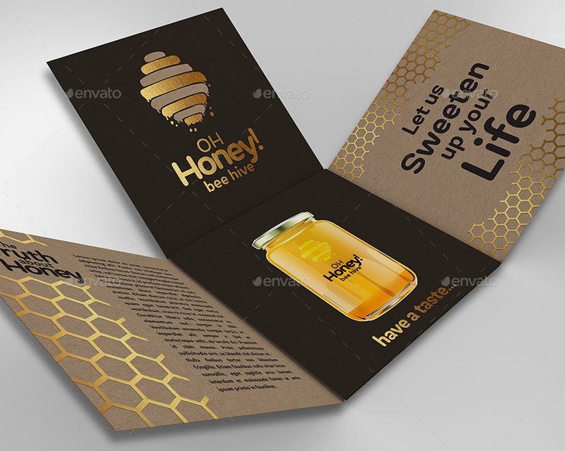 Square fold out brochure template