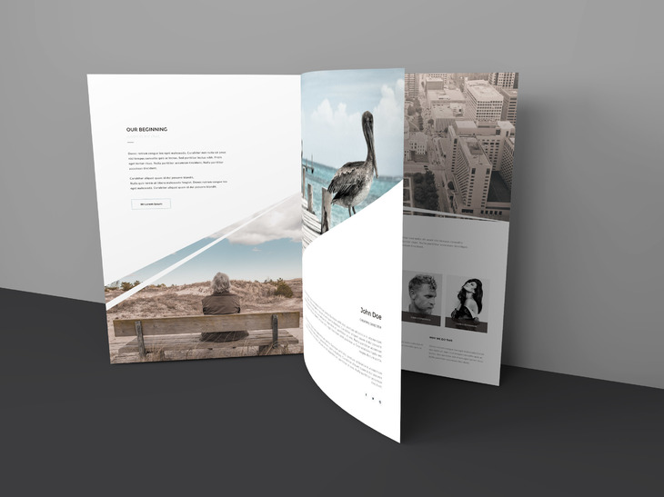 Free three page brochure mockup template