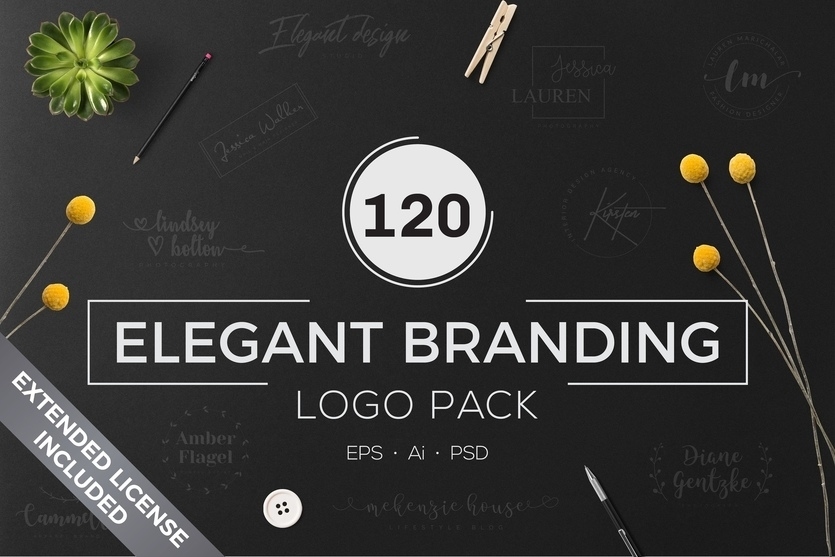 Pack of elegant branding logos