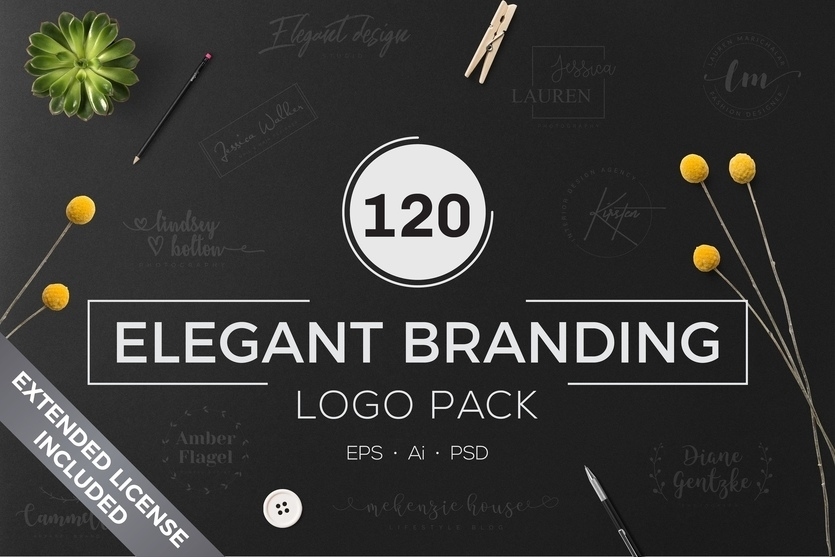 Pack of elegant branding logos