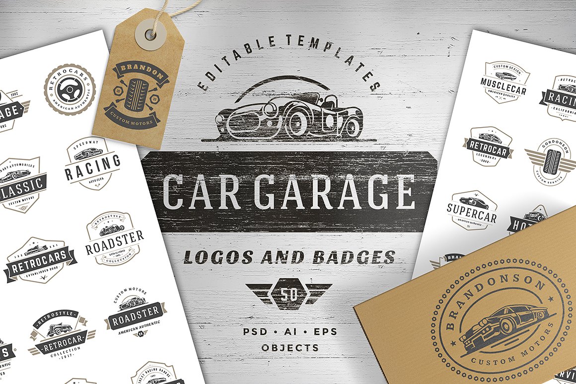 A car garage logos and badges pack