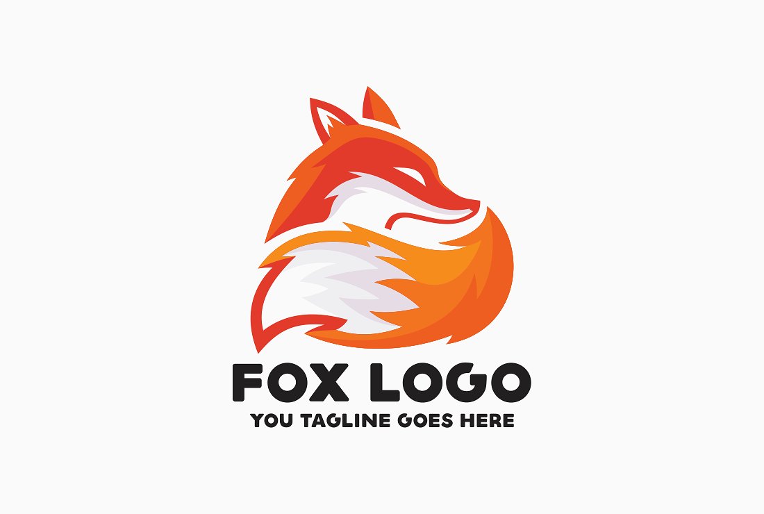 Beautiful fox logo template