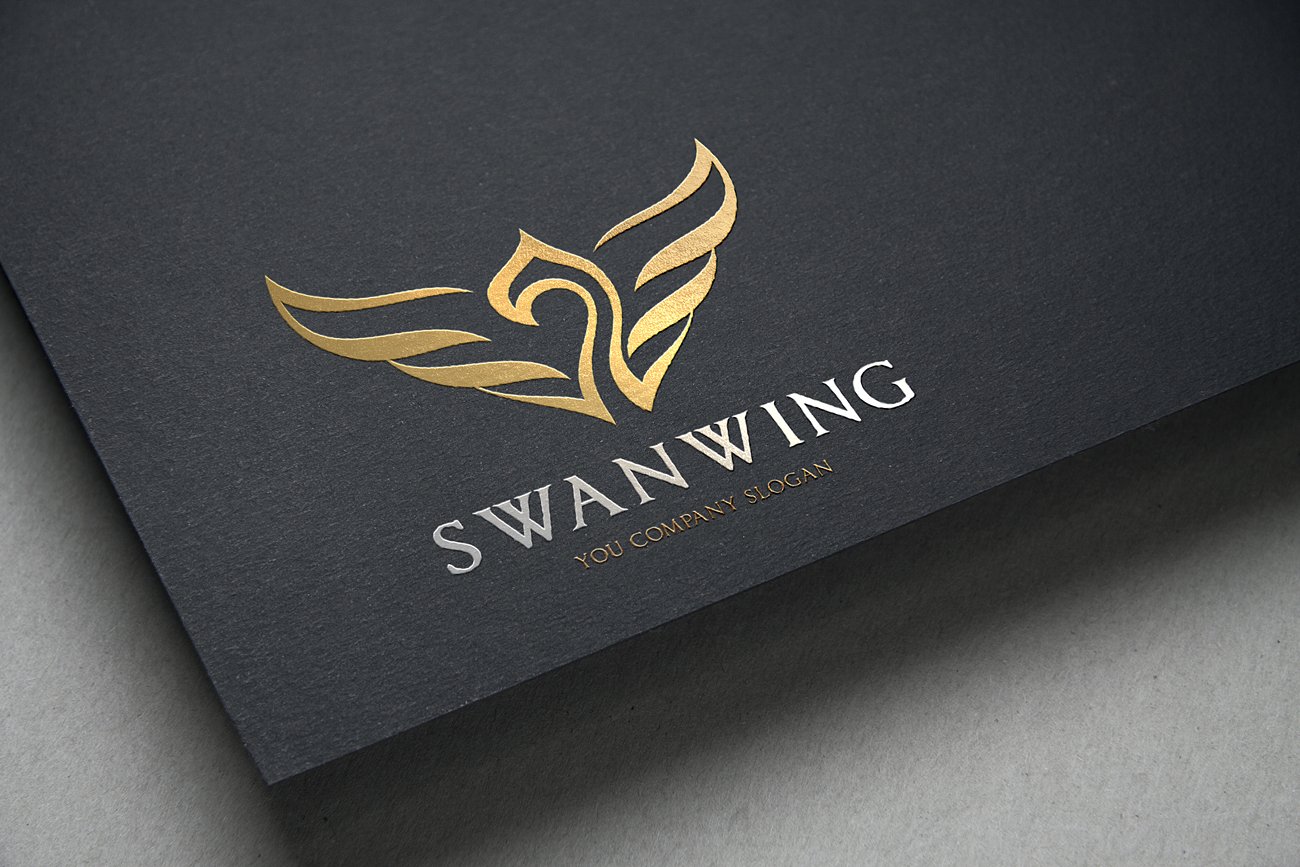 A swan wing logo template
