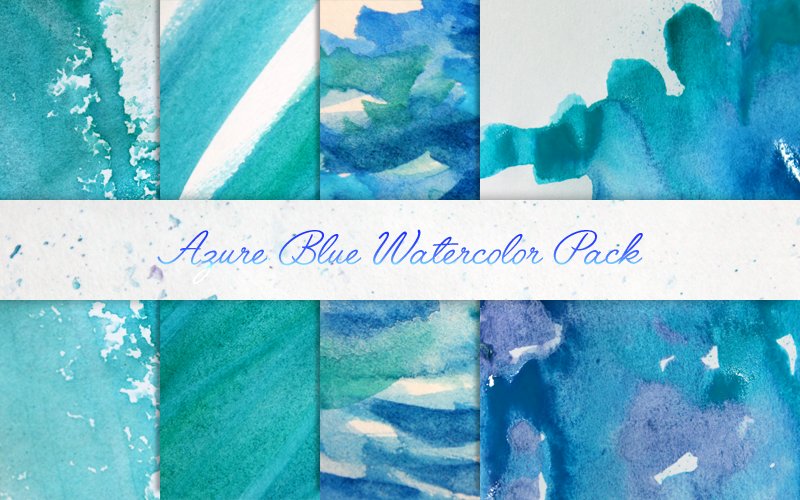 Azure blue watercolor pack