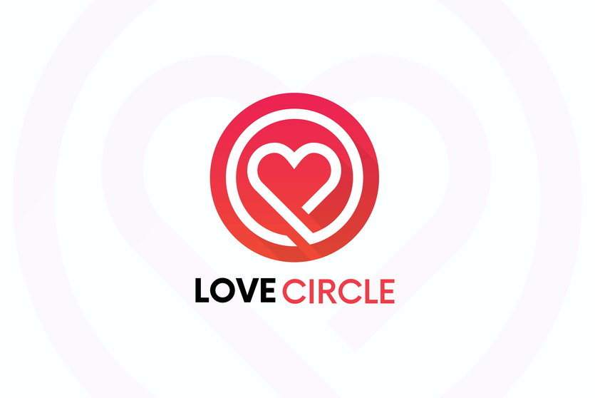A circle heart logo template
