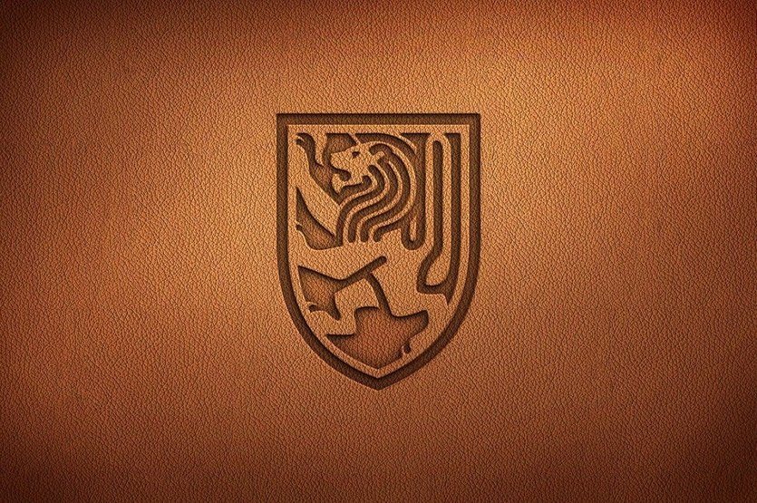 A royal lion shield logo template