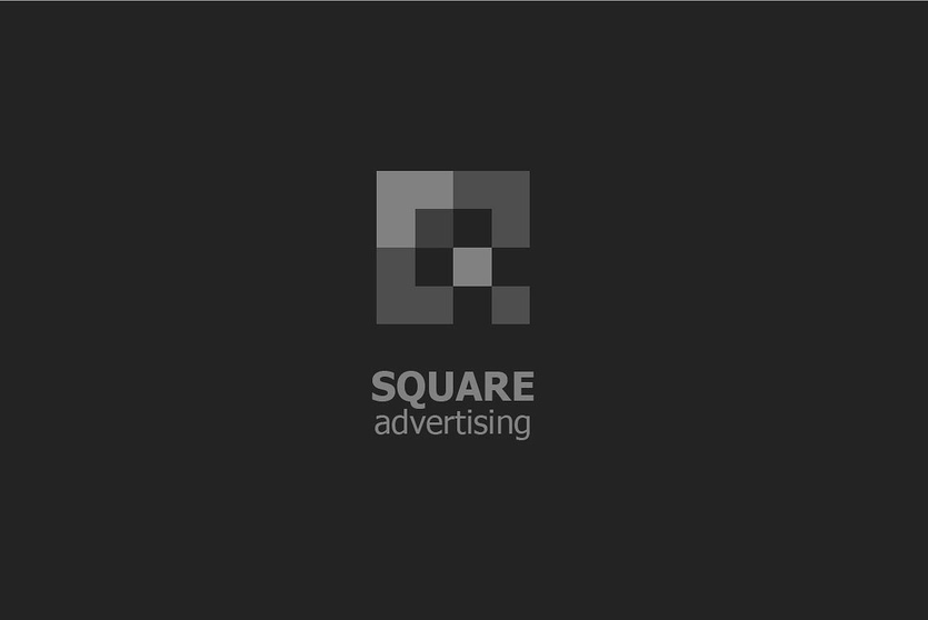 A black square logo template