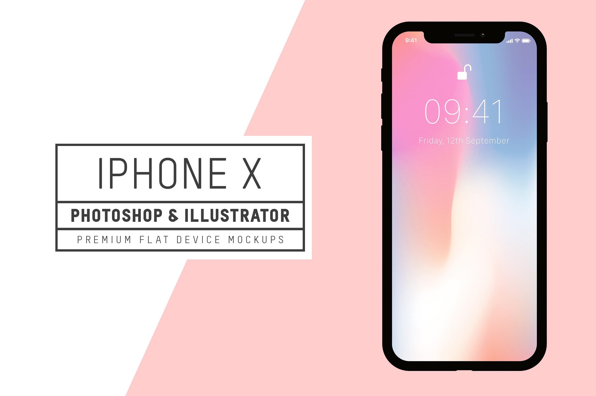 A flat iphone x mockup