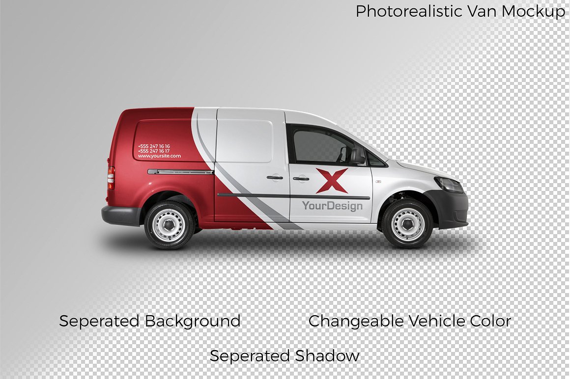 A photorealistic panel van mockup