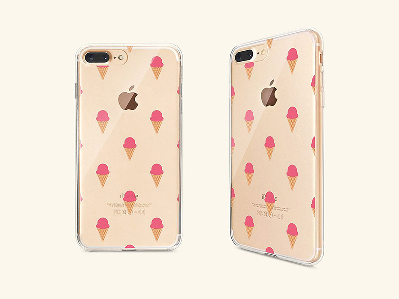 Two iPhone Case Mockups with Icecream