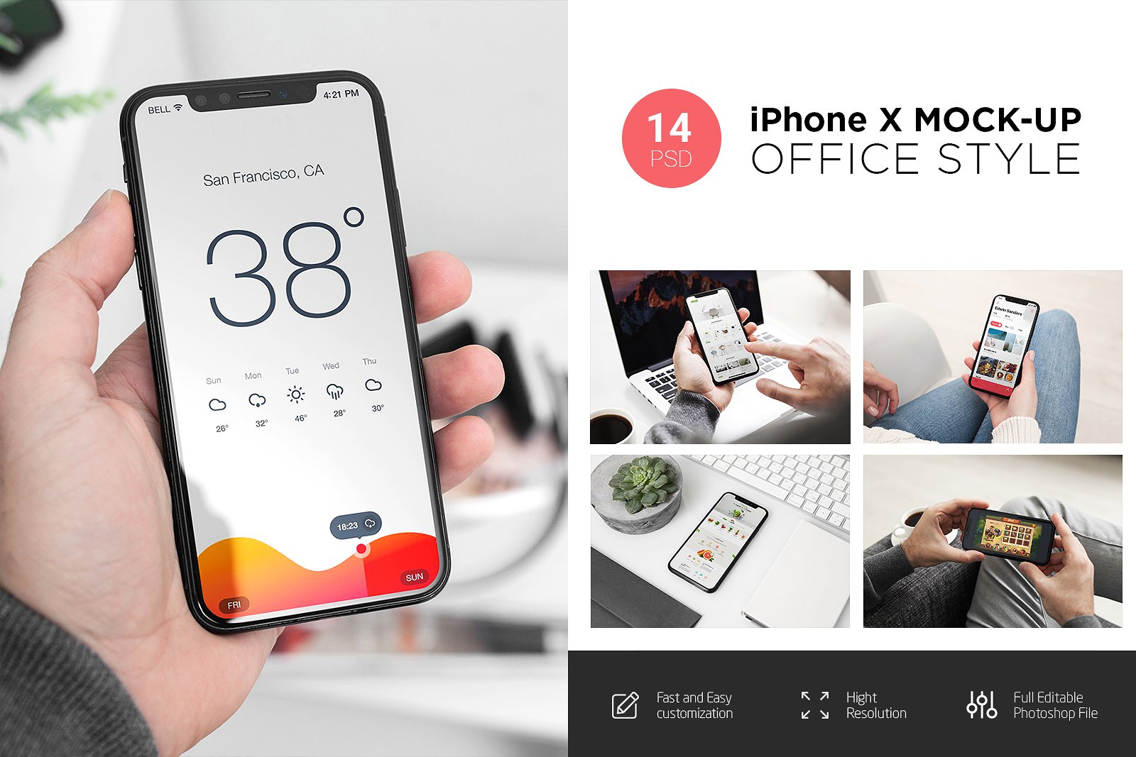 A set of iphone x mockup